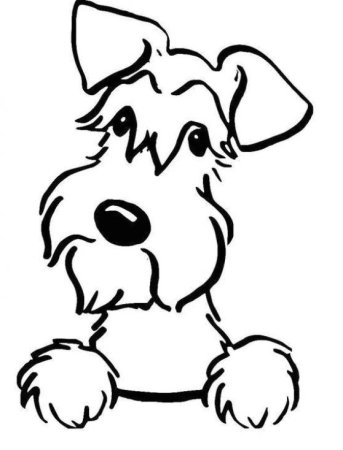 Собака трафарет для детей