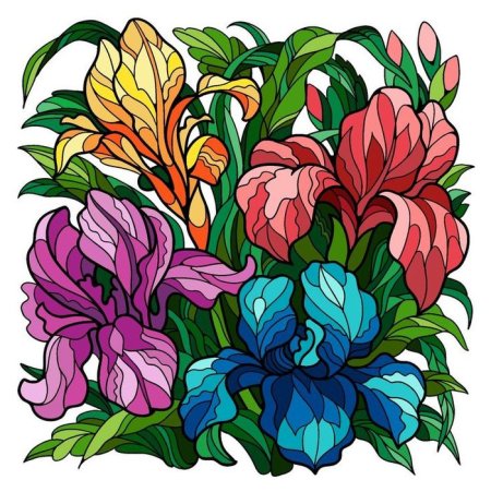 Эскизы цветов цветные