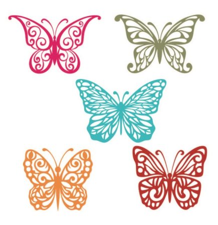 Цветочки и бабочки для вырезания