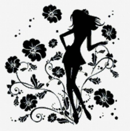 Силуэт женщины с бабочками
