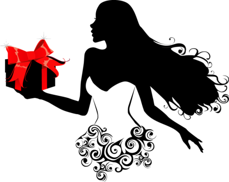 Силуэт девушки в платье