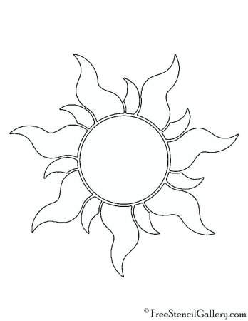 Солнышко трафарет для вырезания