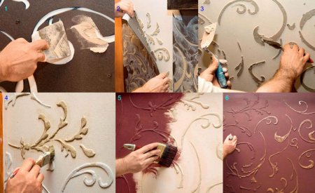 Трафарет для барельефа на стену