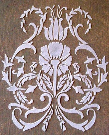 Декоративная штукатурка трафарет Дамаск