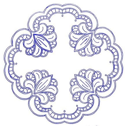 Вышивка Ришелье круглая