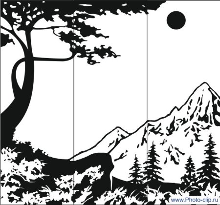 Трафареты пейзажей природы