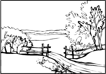 Раскраска пейзаж природы