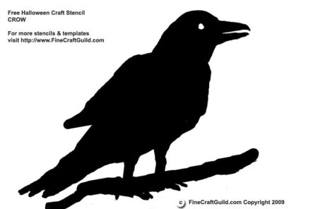 Трафарет ворона для вырезания