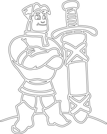 Богатырь трафарет для вырезания