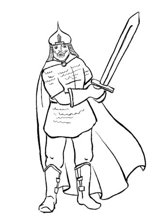 Образ русского богатыря с мечом