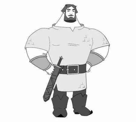 Разукрашка Илья Муромец богатырь