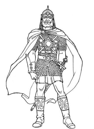 Древнерусский воин раскраска