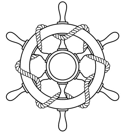 Трафарет штурвала корабля