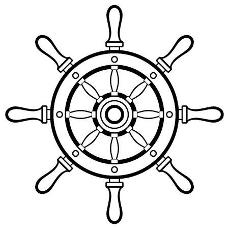 Шаблон якоря и штурвала