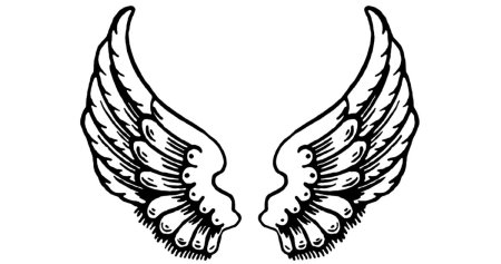 Крылья ангела трафарет