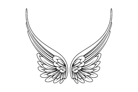 Крылья ангела трафарет