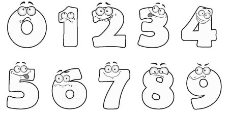 Цифры для разукрашивания