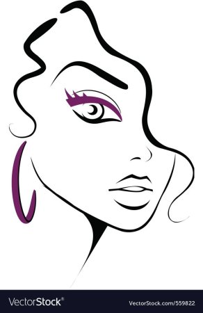 Женский силуэт с длинными волосами