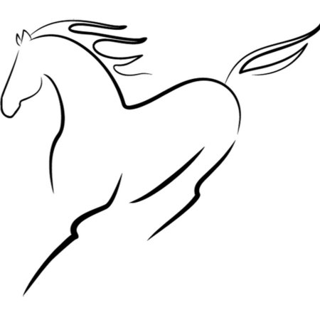 Силуэт лошади рисунок карандашом