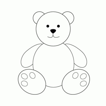 Трафарет мишки для рисования