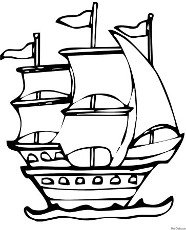 Раскраска. Кораблик