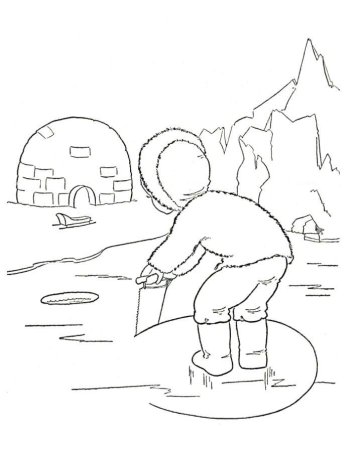 Безопасность на льду раскраска