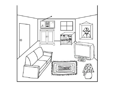 Гостиная раскраска для детей