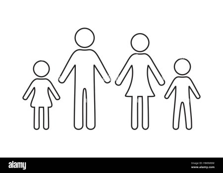 Рисунок семьи раскраска