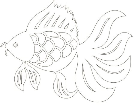Трафарет золотой рыбки для аппликации