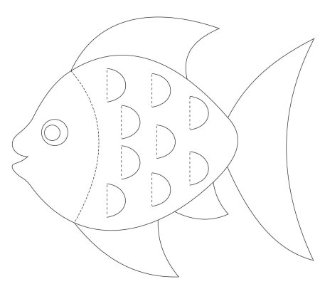 Золотая рыбка раскраска