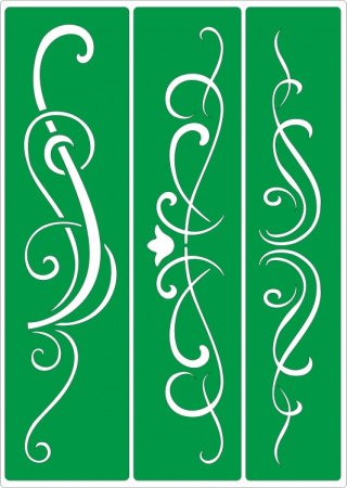 Завитки трафарет