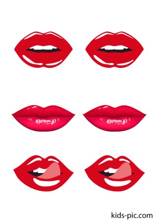 Губы шаблон для печати