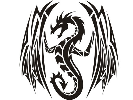 Татуировка дракон трайбл