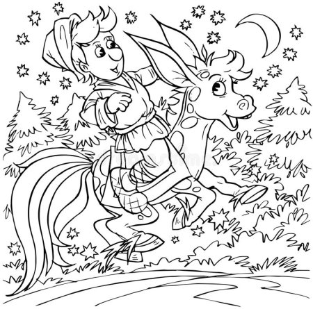 Конек горбунок raskraska