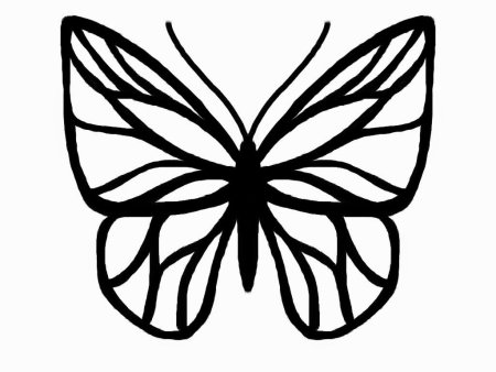 Контур бабочки трафарет