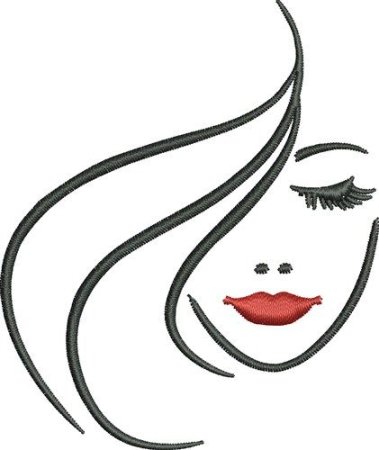 Силуэт лица девушки на торт