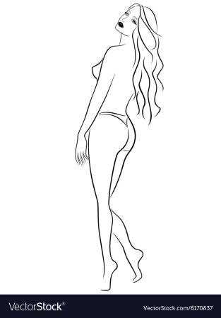 Силуэт полной девушки рисунок