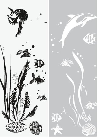 Трафареты для декора стен рыбы