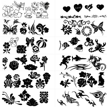 Тату детские черно белые