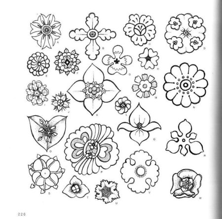 Мелкие цветочки для раскрашивания