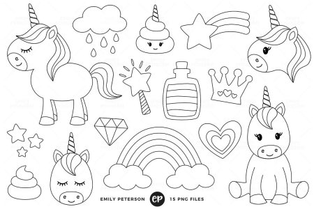 Маленькая раскраска единорога