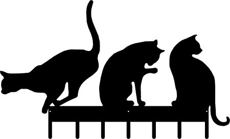 Кошка на заборе силуэт