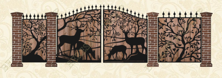 Ворота рисунок дерево