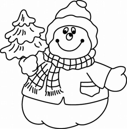 Новогодний Снеговик раскраска