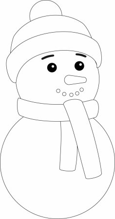 Снеговик трафарет