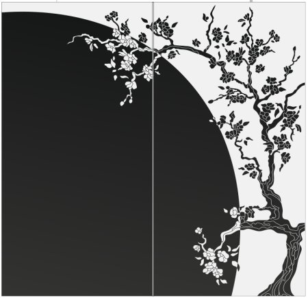 Ветка Сакуры трафарет