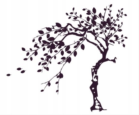 Трафарет дерева с ветками на стену
