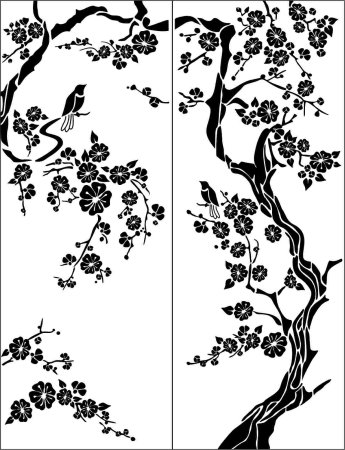 Японские узоры на стене