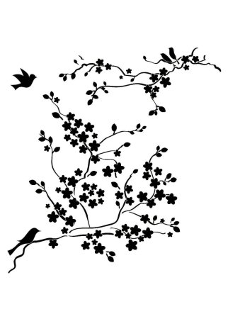 Трафареты для декора стен ветви