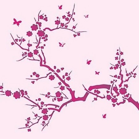 Ветка Сакуры трафарет